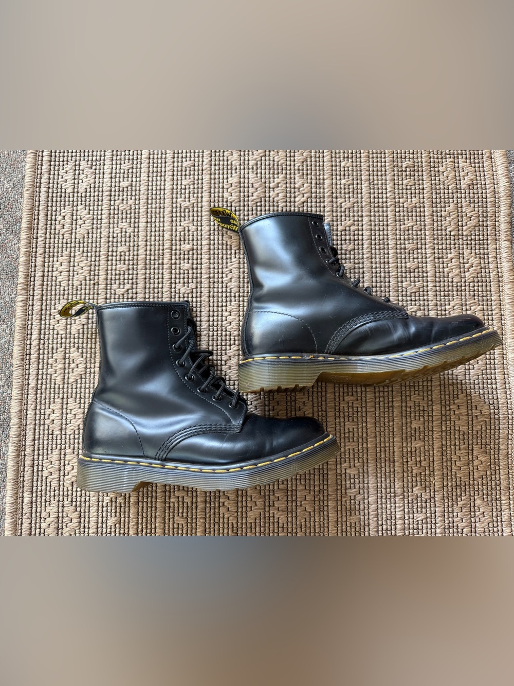 Dr. Martens 1460 Smooth Leather Black Lace-Up Boots – Women's Size 8
